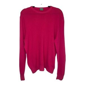 United Colors Of Benetton Women's Cashmere Blend Bright Pink Crewneck Sweater